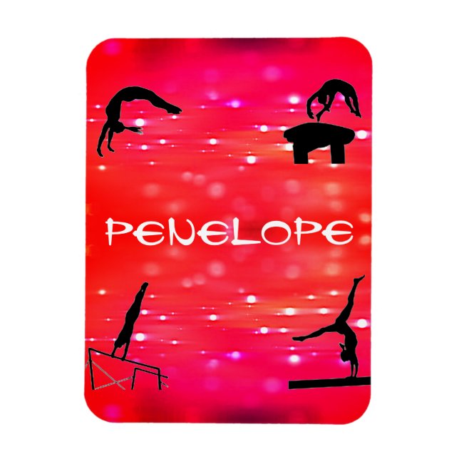 Gymnastics Events Personalised Girls Magnet (Vertical)
