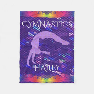 "GYMNASTICS" fleece blanket with custom name.