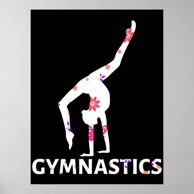 Gymnastics Flower Power Handstand    Poster (Front)