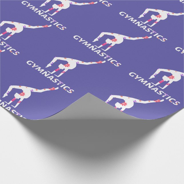 Gymnastics Flower Power Handstand   Wrapping Paper (Corner)