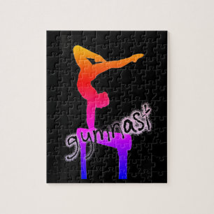 Gymnastics Funky Font Gymnast Puzzle