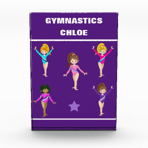 GYMNASTICS GIFT WITH 5 GYMNASTS PERSONALIZED PHOTO BLOCK