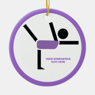 Gymnastics gifts, gymnastics performer custom ceramic ornament