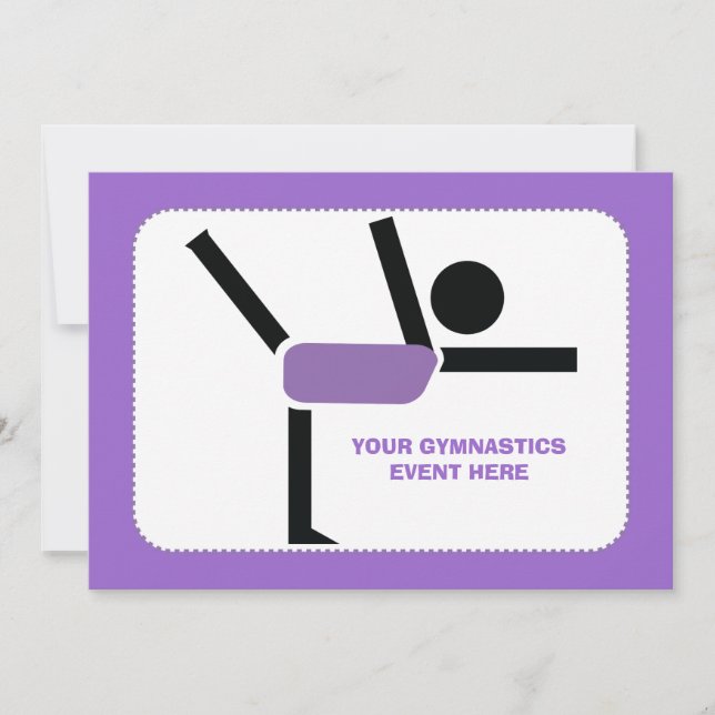 Gymnastics gifts, gymnastics performer custom invitation (Front)