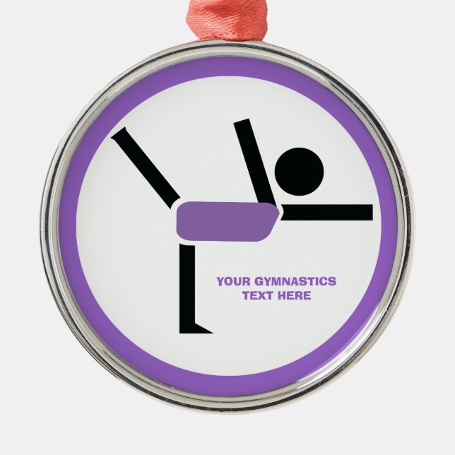 Gymnastics gifts, gymnastics performer custom metal tree decoration (Front)