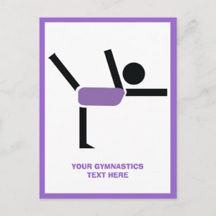 Gymnastics gifts, gymnastics performer vertical postcard