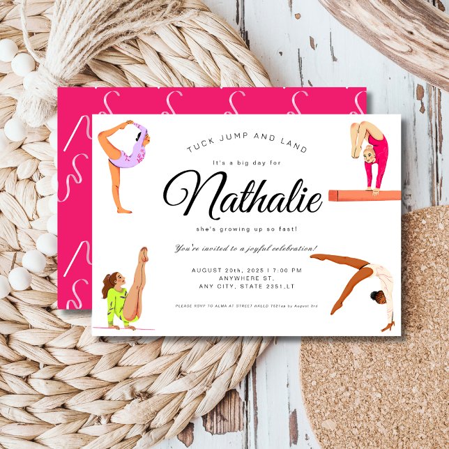 Gymnastics girl Birthday Party Invitation (Creator Uploaded)