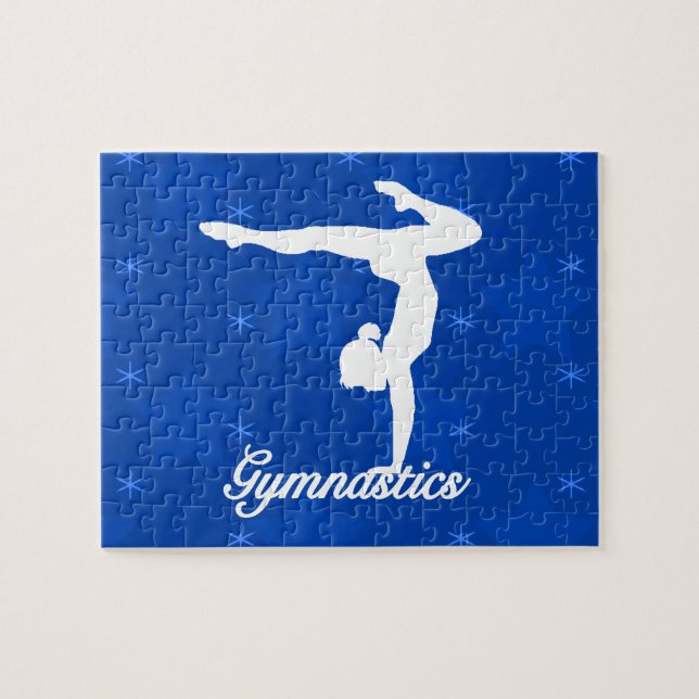 Gymnastics Girl Blue Stars Jigsaw Puzzle (Horizontal)