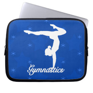 Gymnastics Girl Blue Stars Laptop Sleeve