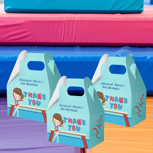 Gymnastics Girl Cute Gymnast Kids Birthday Party Favour Box