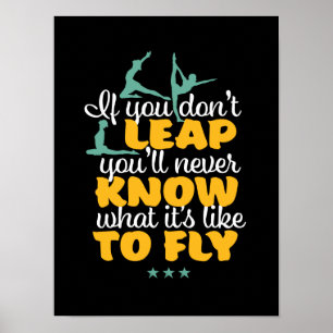 Gymnastics Girl Gymnast Motivational Sports Quote Poster