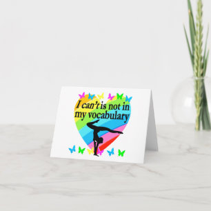 GYMNASTICS GIRL INSPIRATIONAL DESIGN CARD