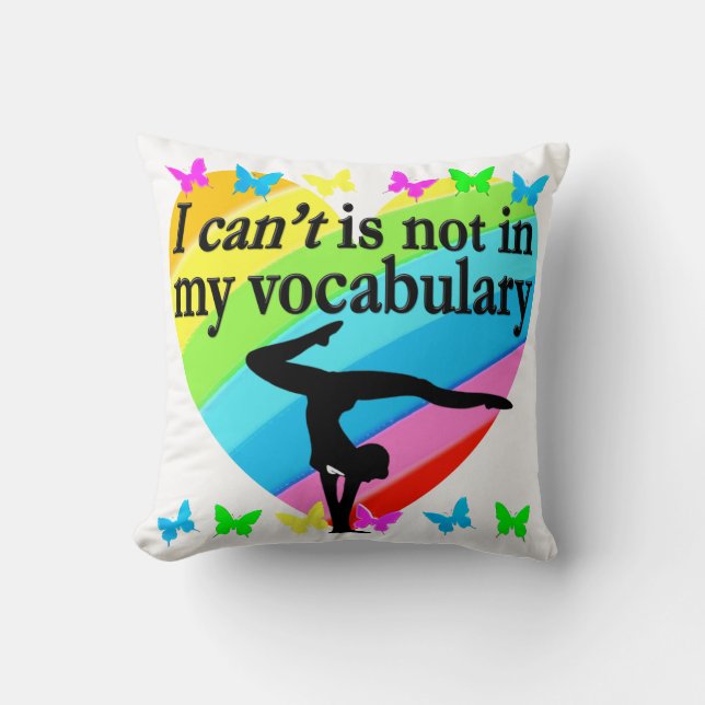 GYMNASTICS GIRL INSPIRATIONAL DESIGN CUSHION (Front)