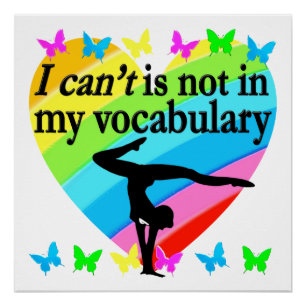 GYMNASTICS GIRL INSPIRATIONAL DESIGN POSTER