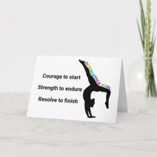 Gymnastics Girl Inspirational Quote Card