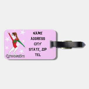 Gymnastics girl luggage tag