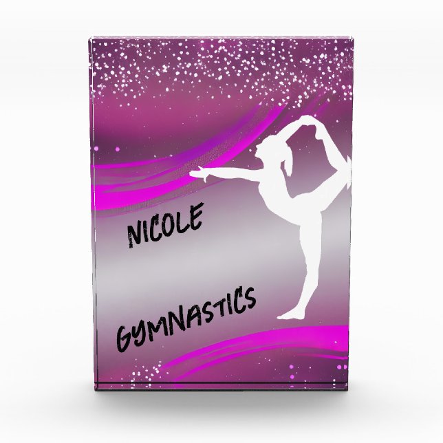 Gymnastics Girl Personalised   Photo Block (Front)