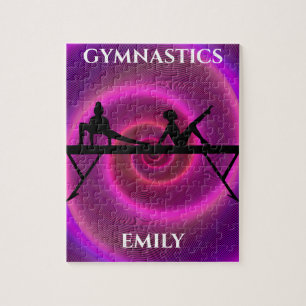 Gymnastics girl puzzle with personalised name.