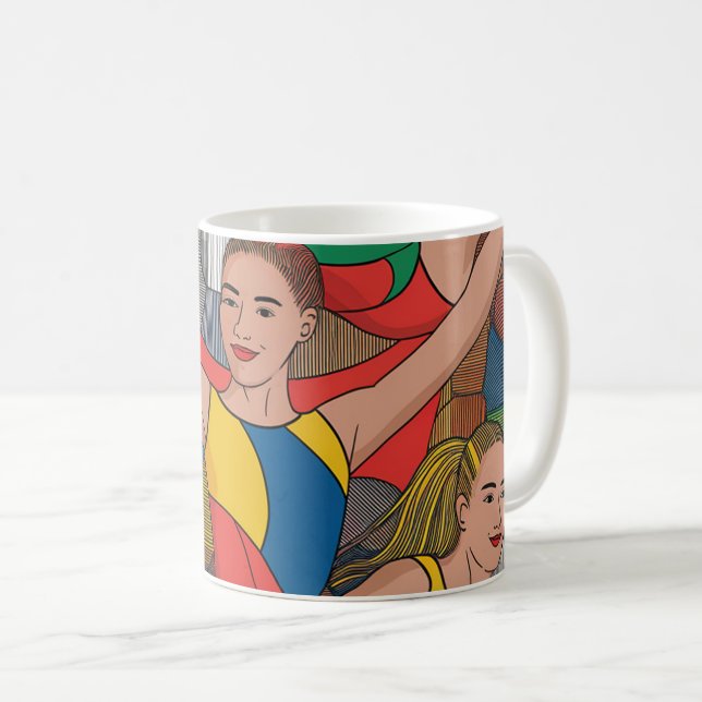 Gymnastics Girls Acro Dancers colourful pattern Coffee Mug (Front Right)