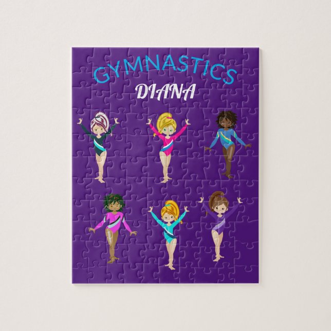 Gymnastics girls personalised gymnast puzzle. jigsaw puzzle (Vertical)