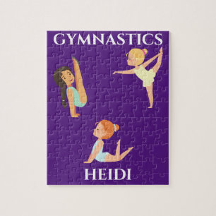 GYMNASTICS girl's personalised puzzle. Jigsaw Puzzle