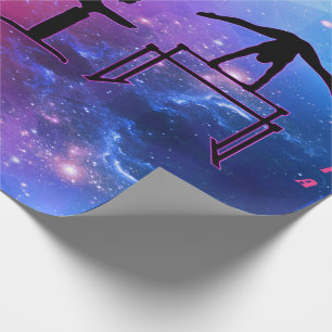 Gymnastics Girls Pink & Blue Wrapping Paper