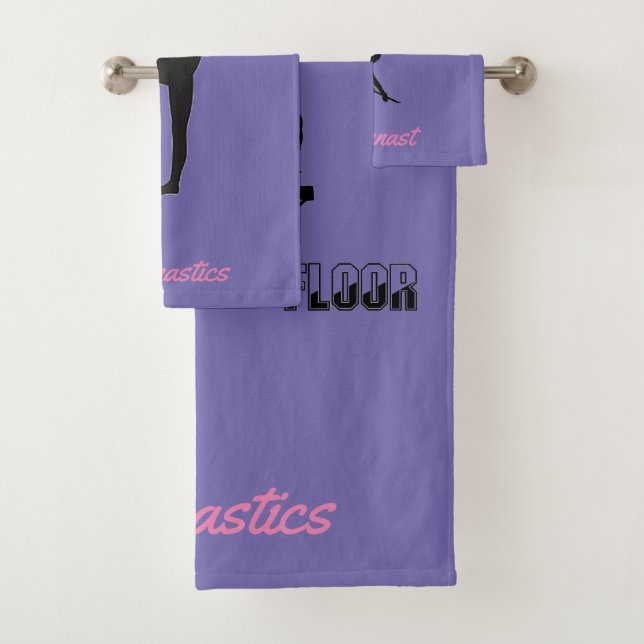 Gymnastics Girls  Pink Purple Towel Set w / Name! (Insitu)