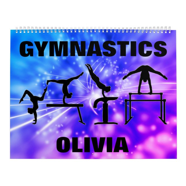 Gymnastics Girls Purple and Blue Calendar (Cover)