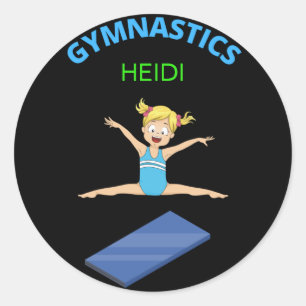Gymnastics girls stickers personalised.
