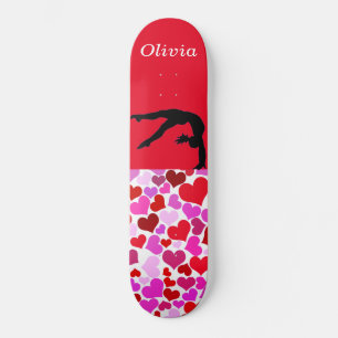 Gymnastics Girls Valentine's Hearts  Skateboard