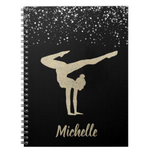 Gymnastics Gold Glitter  Notebook