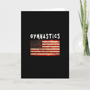 Gymnastics Grunge American USA Flag Card
