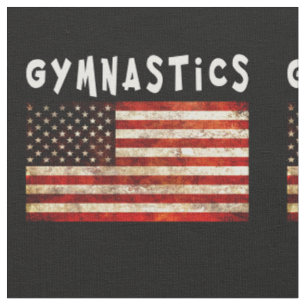 Gymnastics Grunge American USA Flag Fabric