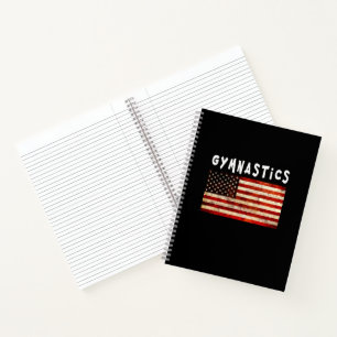 Gymnastics Grunge American USA Flag Notebook