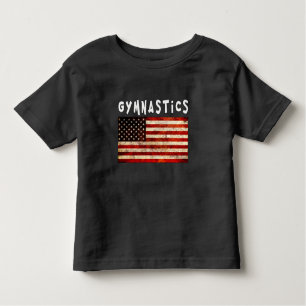 Gymnastics Grunge American USA Flag Toddler T-Shirt
