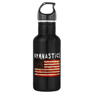 Gymnastics Grunge USA American Flag Gymnast 532 Ml Water Bottle