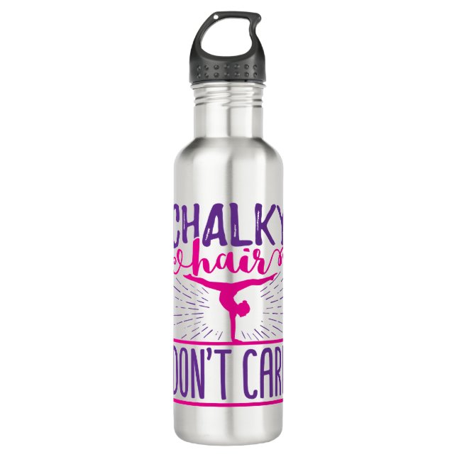 Gymnastics Gymnast Chalky Hair Don't Care 710 Ml Water Bottle (Front)