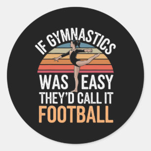 Gymnastics Gymnast Girl Cartwheel Black Uni-child  Classic Round Sticker