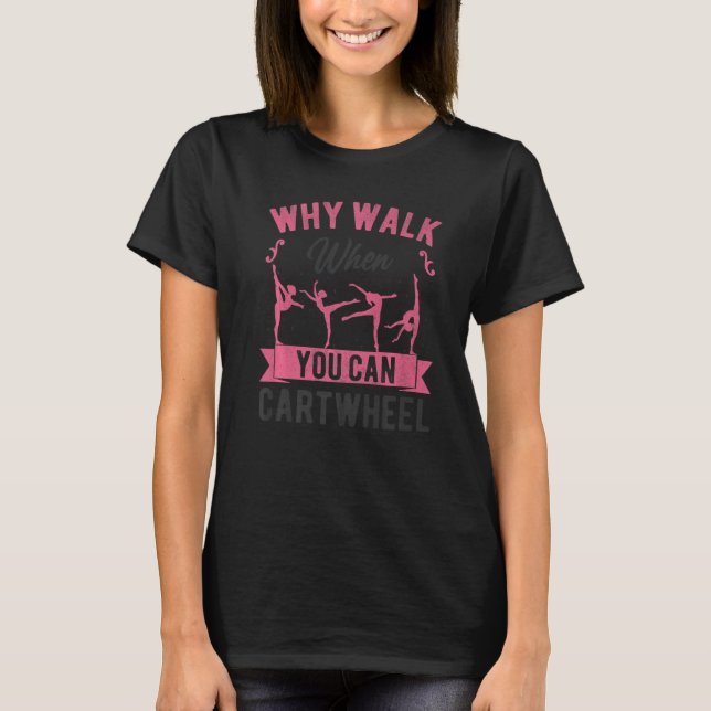 Gymnastics Gymnast Girls Women Cute Retro Cartwhee T-Shirt (Front)