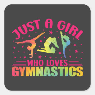 Gymnastics Gymnast Just a Girl Who Loves Gymnastic Square Sticker