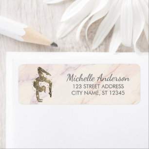 Gymnastics Gymnast Sparkly Glitter Return Address  Label