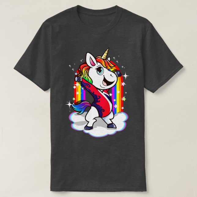 Gymnastics Gymnast Unicorn Cute Girl Mum Coach T-Shirt (Design Front)