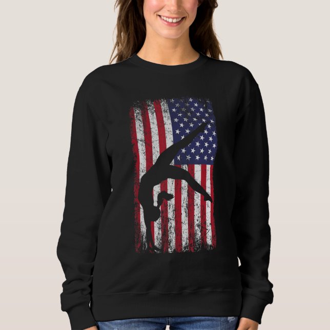 Gymnastics gymnastics coach US flag gymnsatics des Sweatshirt (Front)