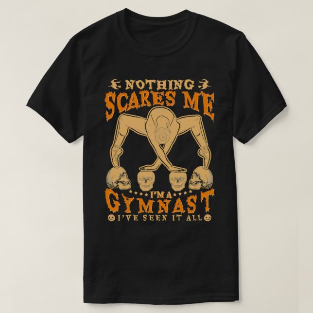 GYMNASTICS HALLOWEEN GYMNAST FUNNY HALLOWEEN QUOTE T-Shirt (Design Front)