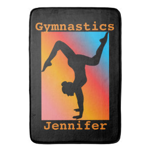 Gymnastics Handstand Bath Mat with Name of Gymnast