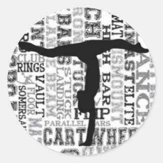 Gymnastics Handstand Round Sticker
