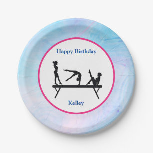 Gymnastics "Happy Birthday" Balance Beam Paper Plate