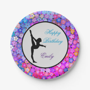 Gymnastics Happy Birthday Personalised Paper Plate