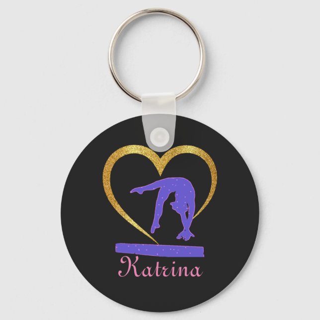Gymnastics Heart of Gold Gymnast    Key Ring (Front)