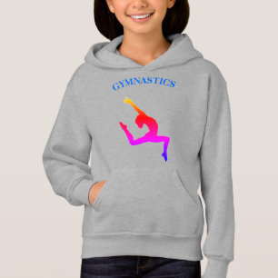 Gymnastics Hoodie Leap Rainbow with Name